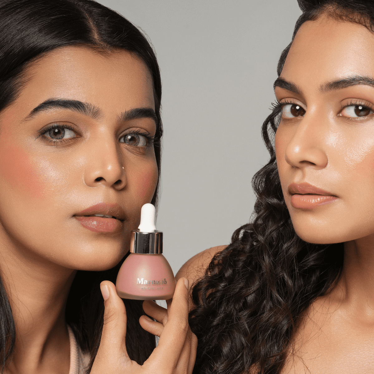 womens showcasing her beauty by using marmelo beauty products